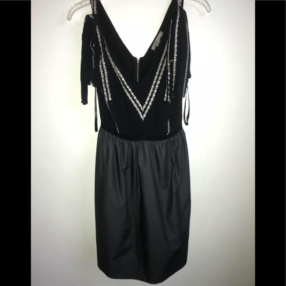 Navy Blue and Grey Dress